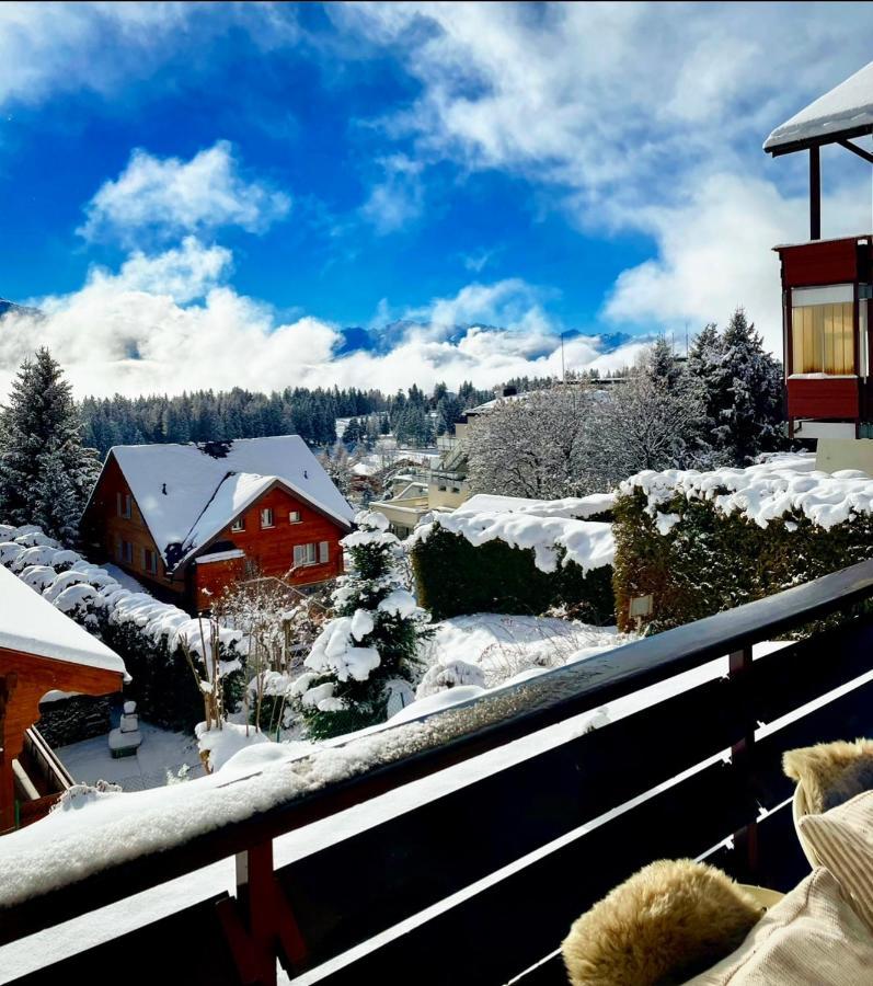 Window On Crans Montana, Appartement Avec Vue Sur Les Alpes Bagian luar foto